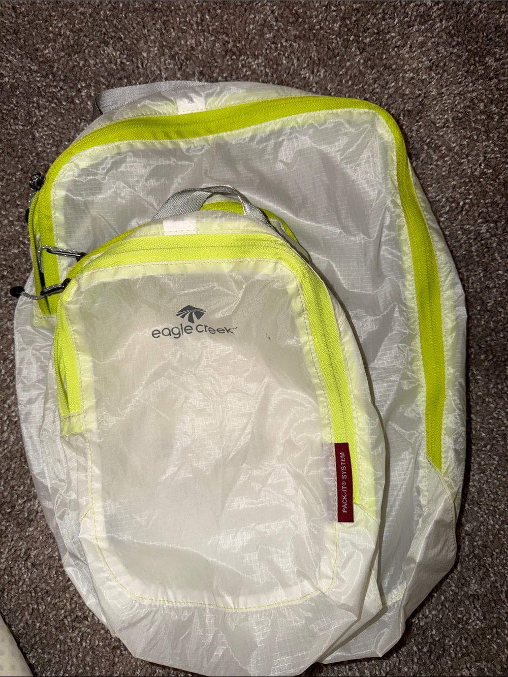 Eagle Creek White Packing Cubes with Lime Trim - Picture 3 of 3